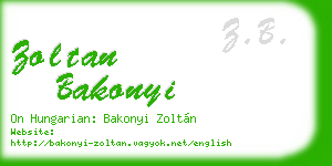 zoltan bakonyi business card